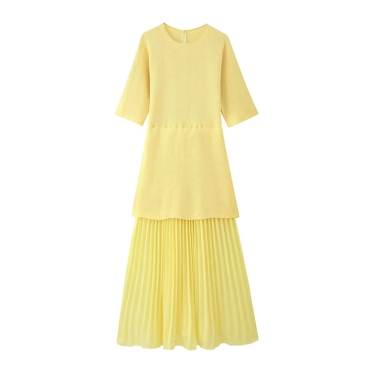 Vestido Elegance Plissê Midi