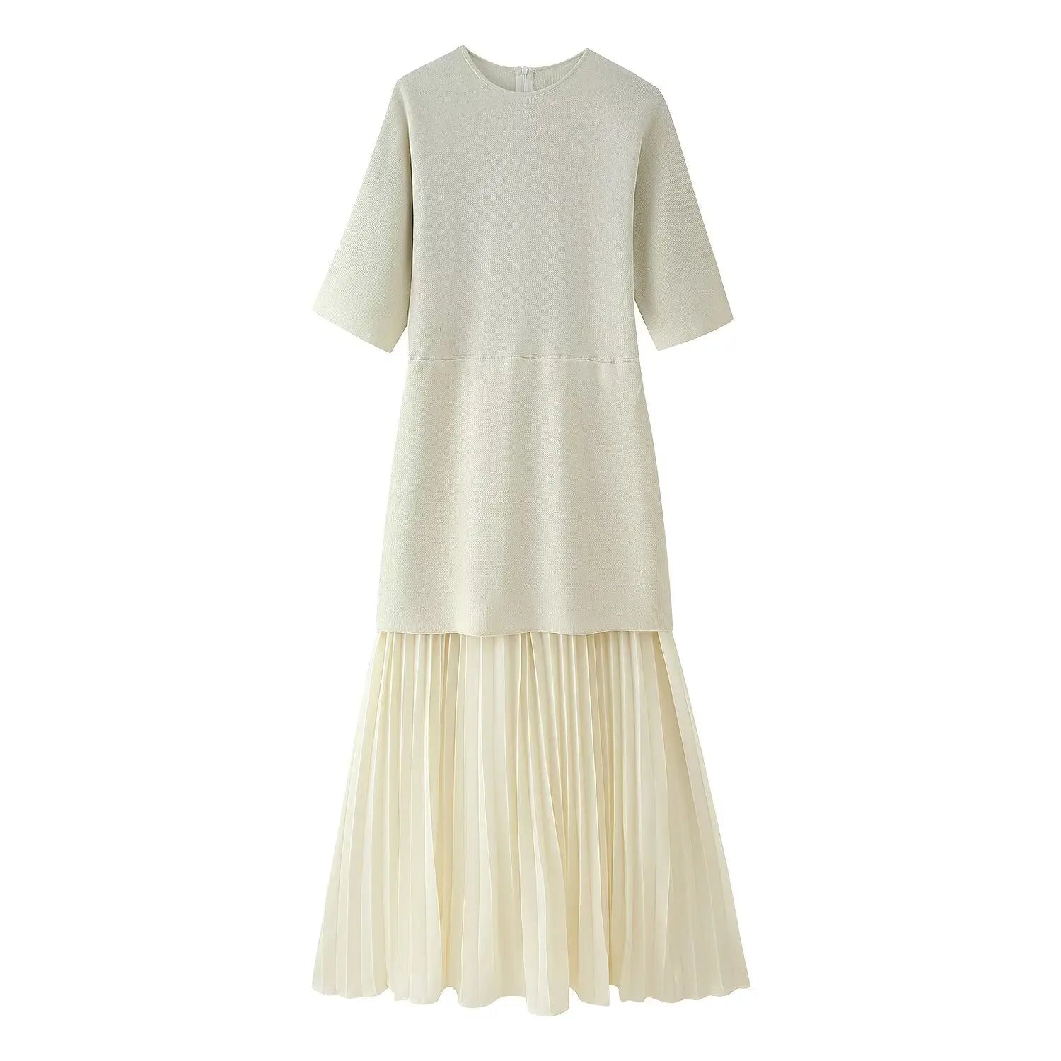 Vestido Elegance Plissê Midi