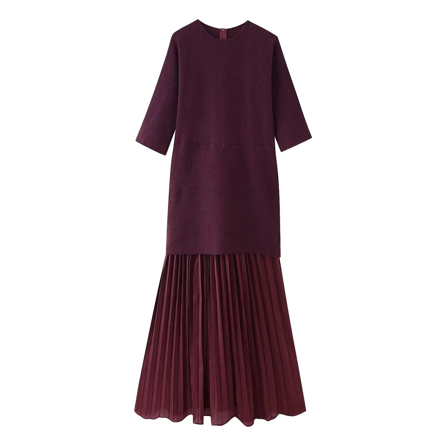 Vestido Elegance Plissê Midi